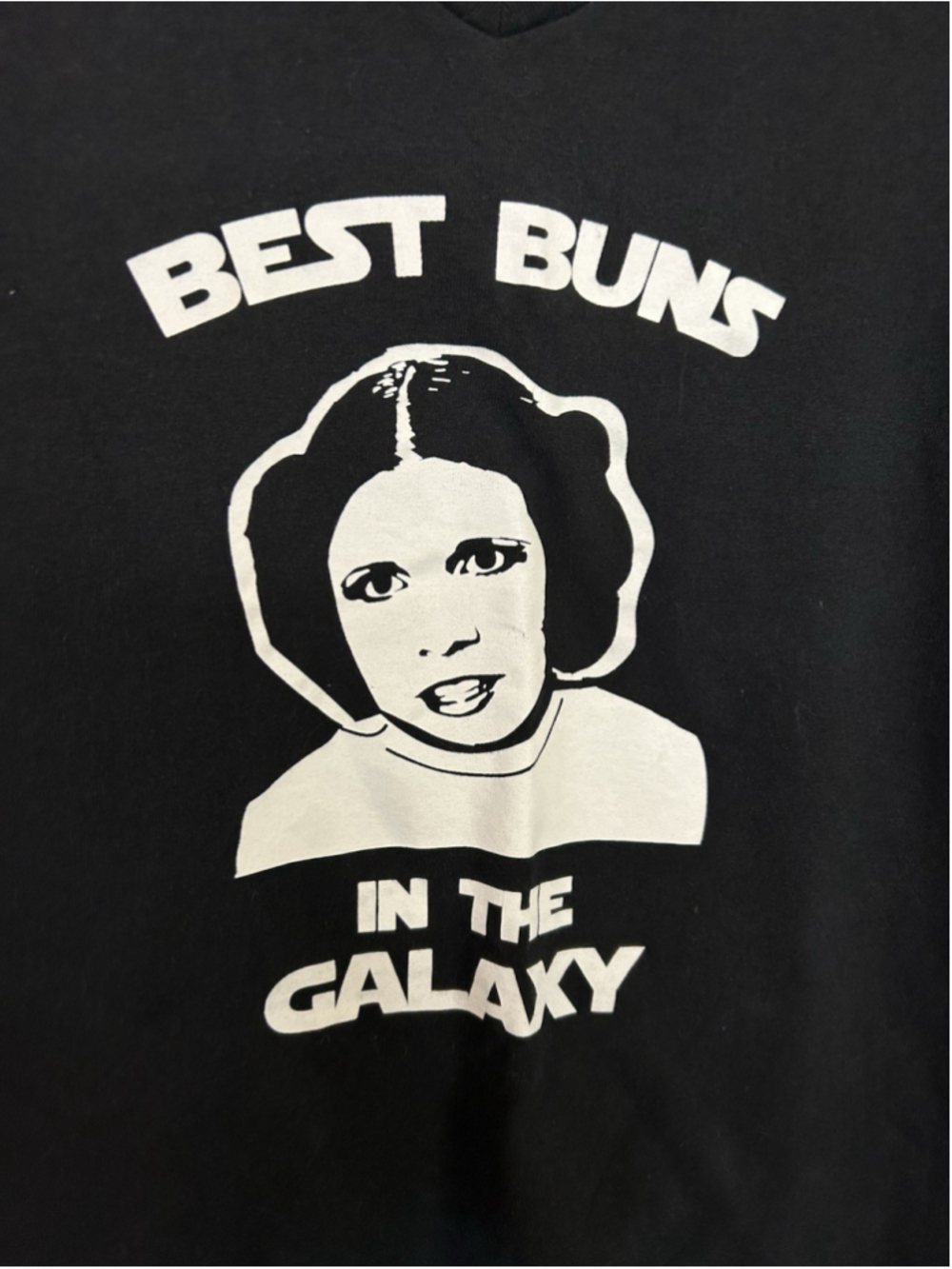 Princess Leia Star Wars Best Buns Galaxy T-shirt Fun Novelty Plus 2XL V-Neck EUC